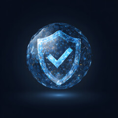 Wall Mural - protection. healthcare. insurance. cyber security. network safety. protection shield with check mark