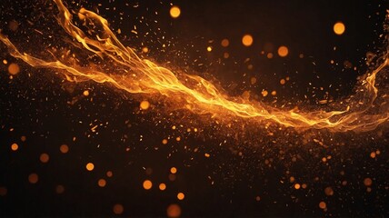 Wall Mural - dynamic orange flames and sparks create a mesmerizing visual effect against a dark background.