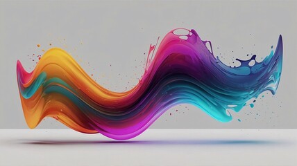 Wall Mural - a vibrant wave of colorful paint, featuring shades of orange, purple, and blue, creating a dynamic a