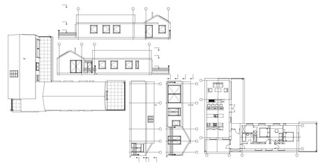 Wall Mural - house architectural project sketch 3d illustration