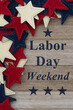 © Karen Roach - Labor Day Weekend with retro USA red, white and blue stars on weathered wood