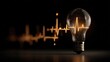 © Sampao - Glowing smart bulb surrounded by animated data streams and heart rate icons, modern tech aesthetic