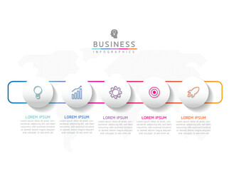 Wall Mural - vector business presentation connecting steps infographic template