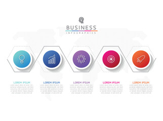 Wall Mural - vector business presentation connecting steps infographic template