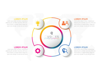 Wall Mural - vector business presentation connecting steps infographic template