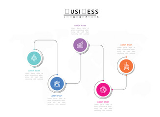 Wall Mural - vector business presentation connecting steps infographic template