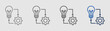 © mujahadah  - operation line icon set with light bulb and up and down arrows and gears