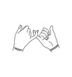 © Emma - hand drawn vector illustration of a pink promise and friendship best friend bracelet with beads, beaded bracelets