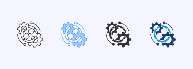 Automation Icon Set Multiple Style Collection