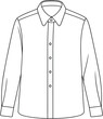© Titan - Men’s classic shirt flat sketch, button down long sleeve shirt vector, fashion cad template, formal collar top technical drawing