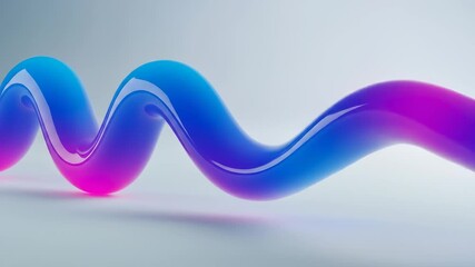 Abstract 3D Animation: Mesmerizing Blue and Pink Gradient Spiral - Loopable Motion Graphics Background for Visuals and Design