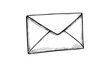 © Vlad - Hand-drawn envelope sketch on white background with black lines. Vector retro hand drawn illustration.