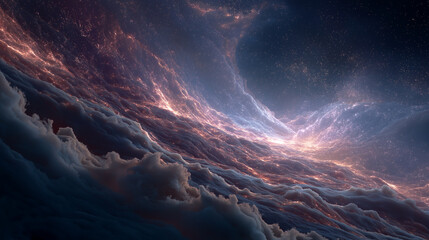 Wall Mural - celestial symphony: majestic clouds swirl in a breathtaking dance of light and shadow, creating an e