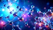 © NafiliaEmil - A futuristic, abstract 3D representation of molecular structures in a glowing blue and purple environment.
