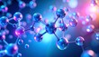© NafiliaEmil - A futuristic, abstract 3D representation of molecular structures in a glowing blue and purple environment.