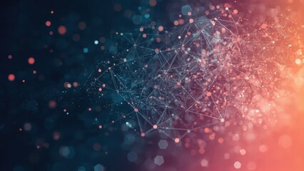 AI Investing. Abstract digital network connection with glowing particl