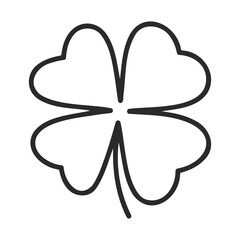 Wall Mural - Simple black cloverleaf symbol on white background – stock vector icon in line style