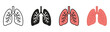 © JafrinAkther - Medical lungs icon  set representing respiratory system and pulmonary health , vector illustration .
