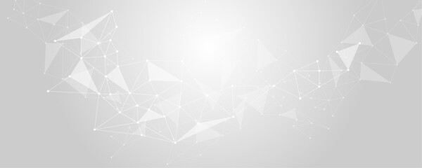 Wall Mural - abstract technology futuristic polygonal network structure mesh background. geometric connected dots