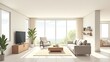 © muh ikhsan muliadi - A modern living room with large windows and natural light.