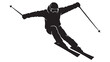 © Zulfa - Black silhouette of a skier, vector illustration