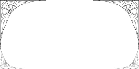 Wall Mural - spider web frame, illustration of an cob web background, Spider web line art vector