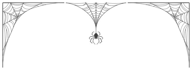 Wall Mural - spider web frame, illustration of an cob web background, Spider web line art vector