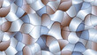 © chayapon - Abstract seamless mosaic tile pattern with fluid metallic shapes in silver, blue, and brown tones, creating modern and dynamic design
