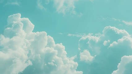 Wall Mural - aircraft soaring through layers of white clouds in a bright blue sky