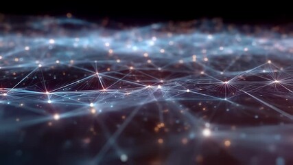 Wall Mural - Expanding and growing complex network connections illustrate innovation and futuristic technology with bright, glowing nodes and intricate lines symbolizing digital communication