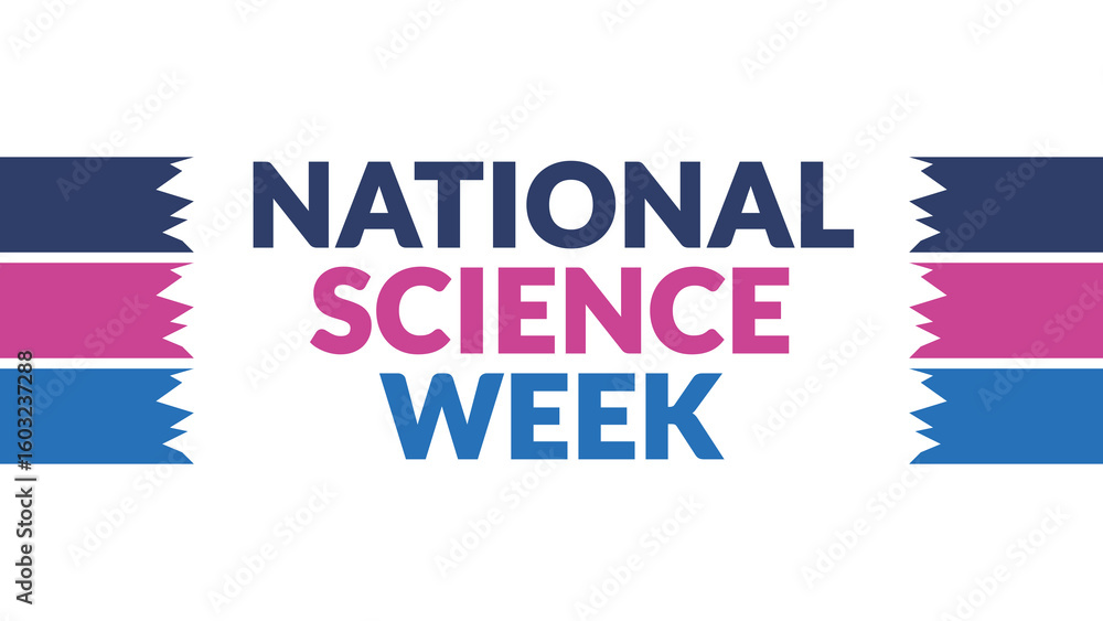 Sciences Week Tagline National Science Week text with side lines on a White background. Which ...