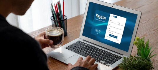 Wall Mural - online registration form for modish form filling on the internet website