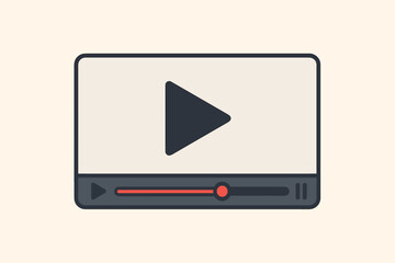 Wall Mural - video player interface vector illustration. online movie or film streaming concept. media player scr