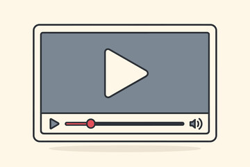 Wall Mural - video player interface vector illustration. online movie and media streaming concept. digital screen