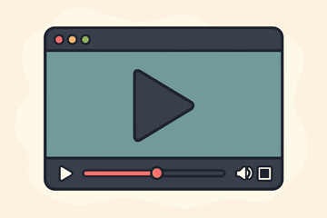 Wall Mural - video player window interface for web and mobile apps. multimedia software for streaming movies and 