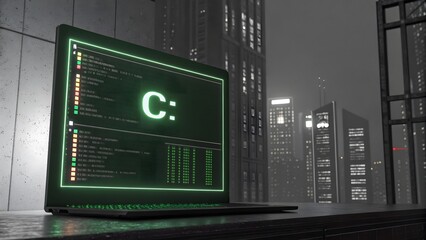 laptop screen displaying code at night