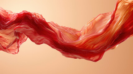 Wall Mural - flowing ribbon graphics symbolizing teamwork and harmony, showcasing vibrant red and orange colors w
