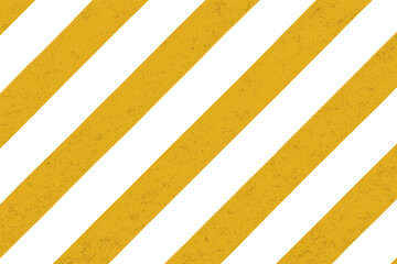 Industrial warning background with yellow and white diagonal stripes. Seamless hazard safety pattern. Caution danger construction grunge texture. Vector illustration backdrop.