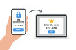 © Anna - Two-factor authentication concept with mobile phone and laptop, secure login and password protection, 2FA verification code notice for enhanced online security and safe sign-in process