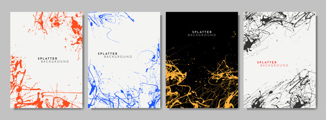 Canvas Print - vector illustration. hand drawn abstract background set. liquid paint splashes. design for poster, i