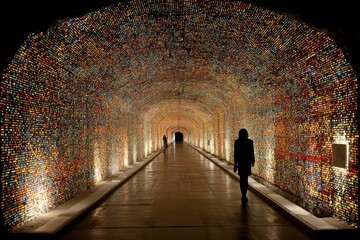 tunnel of colored lights