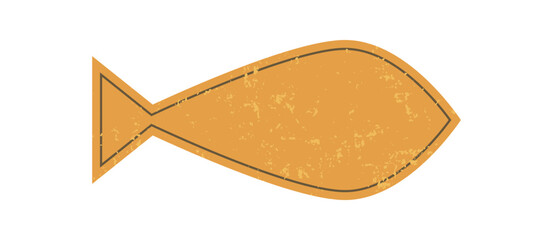 Wall Mural - bold abstract fish sticker. grunge texture creates a modern icon. this flat shape offers a brutalist