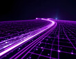 © Graphics Gallery - Data in Motion: AI Streaming on a Curved Purple Digital Road Concept
