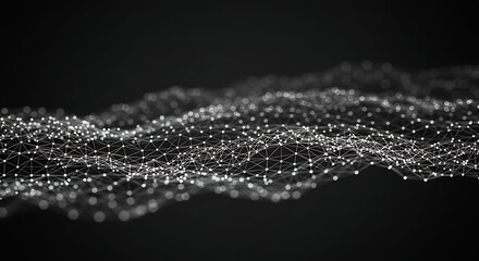 3D dot mesh pattern in black and white, modern tech look