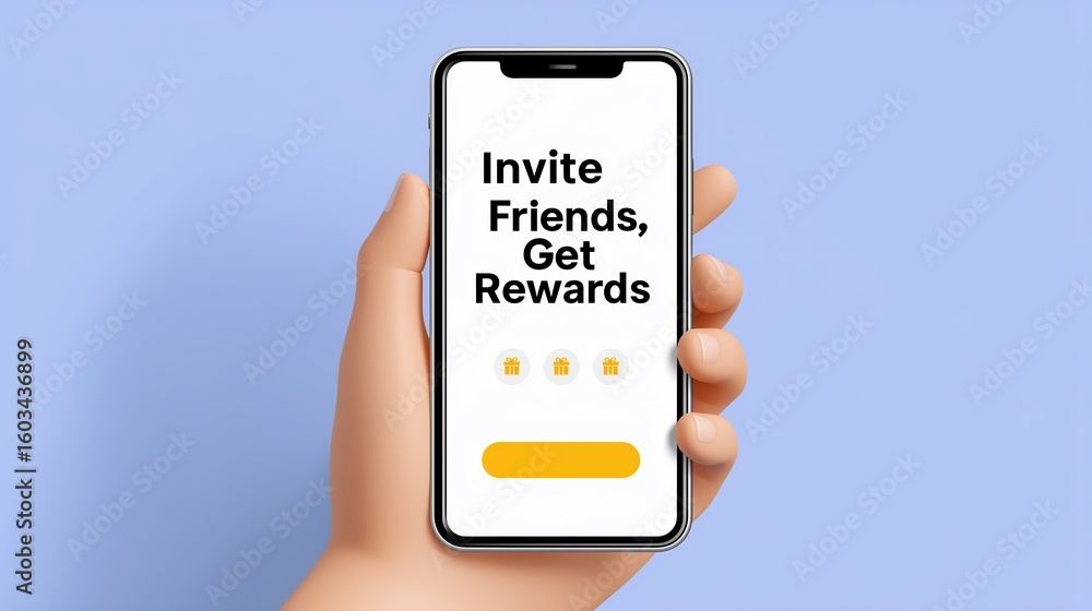 Referral program, Refer friend and earn concept, Mobile phone ...