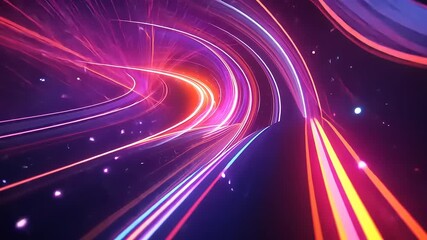 Wall Mural - vibrant abstract light trails create a dynamic sense of motion through a dark cosmic landscape