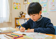 © TYAK_FACTORY - 自宅で宿題に取り組む小学生の男の子