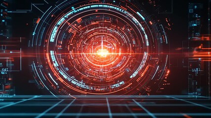 Wall Mural - futuristic digital interface with glowing elements and intricate patterns, showcasing technology and