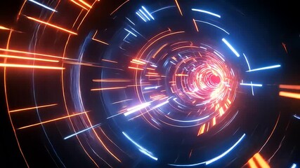 Wall Mural - abstract digital tunnel with vibrant light streaks creating a sense of motion through space