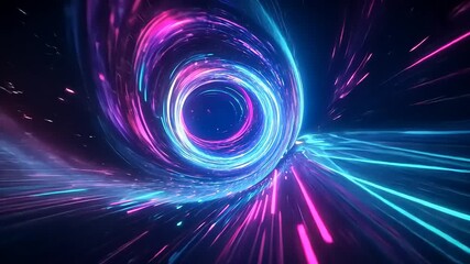 Wall Mural - Colorful swirling vortex of light and energy representing a cosmic journey through space and time